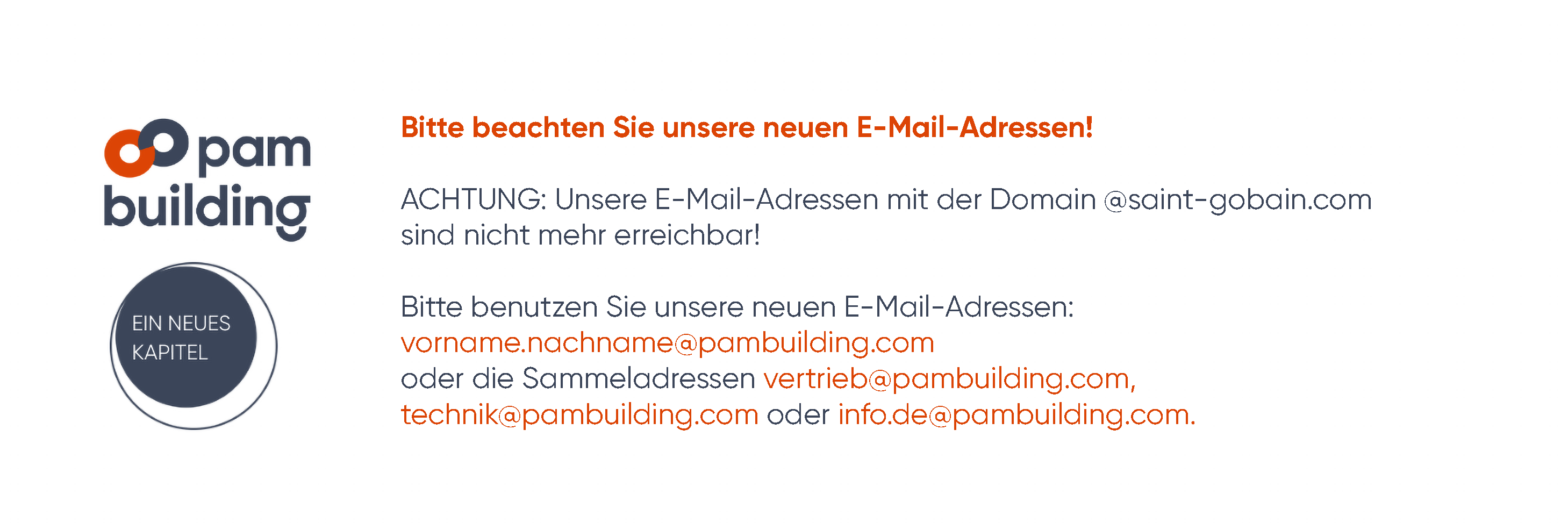 Neue E-Mail-Adressen
